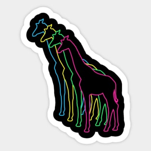 Giraffe 80s Neon Sticker